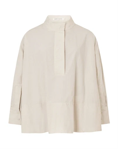 Rabens Saloner - Smea Poplin Flared Skjorte - Clay